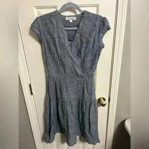 3/$30 Shabby Apple Faux Wrap Cap Sleeve Side Zip Polka Dot Dress 8